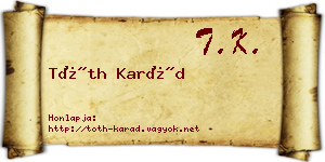 Tóth Karád névjegykártya